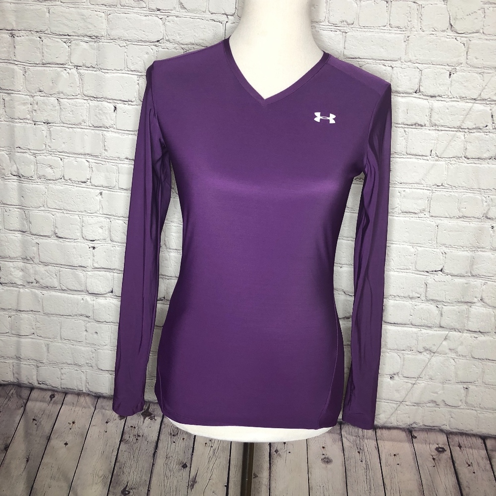Purple Under Armour Heat Gear Tee